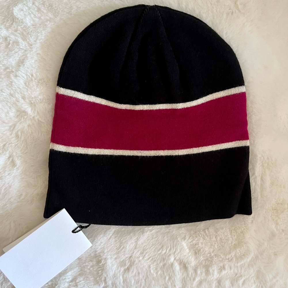 Isabel Marant Black Camden Cotton & Wool Ribbed Knit Beanie Hat w Logo NWT - Picture 11 of 13